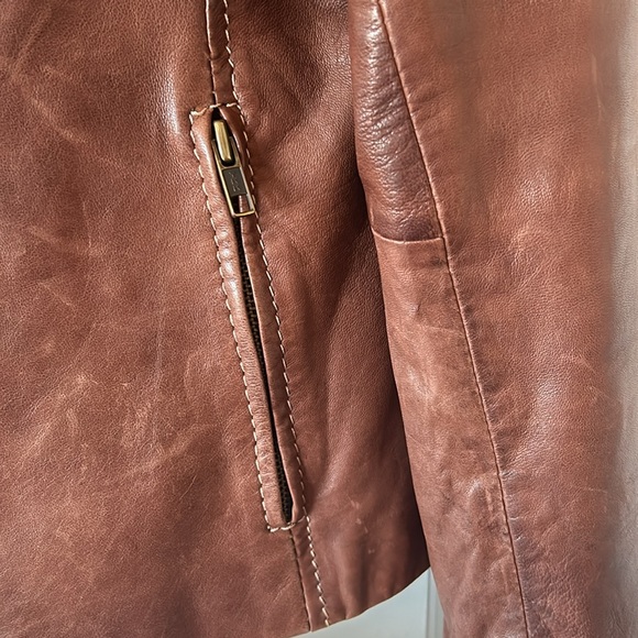 Akoury military style leather jacket - Picture 4 of 7